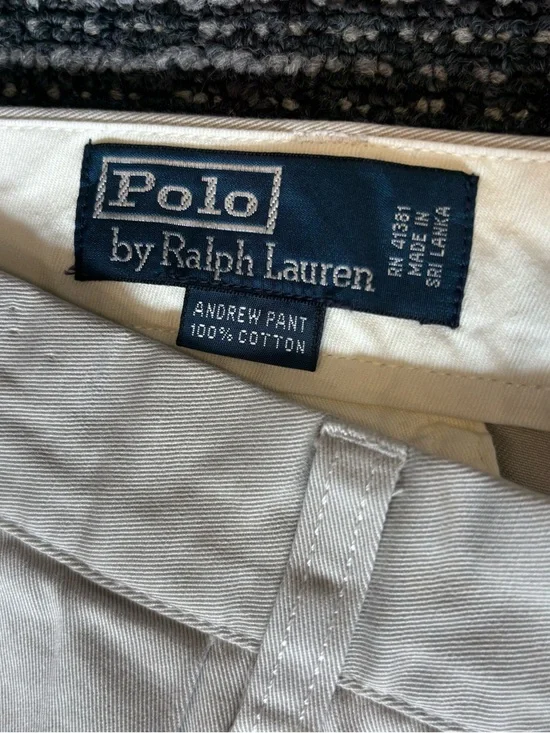 Polo Ralph Lauren Andrew Pants 38x30 Biege pleated - Picture 3 of 9